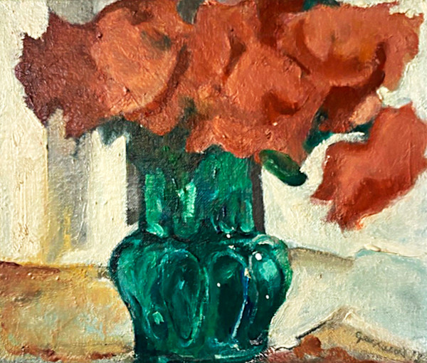 GREEN VASE by norma greenwood