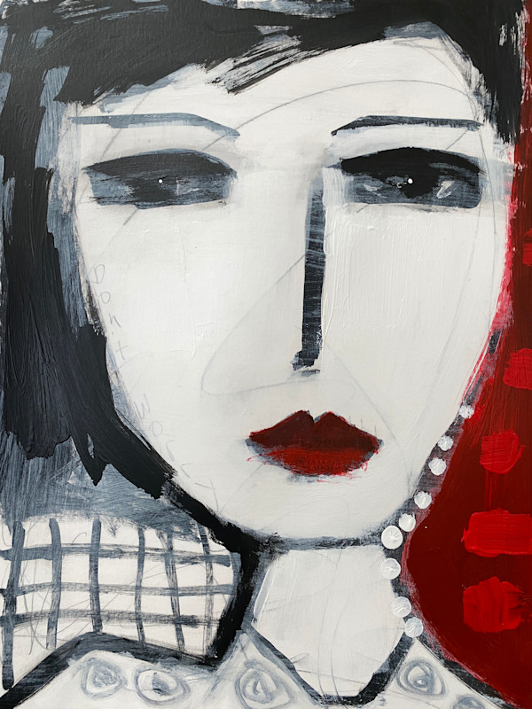 Red Made Her Feel Powerful by Janet Little Art