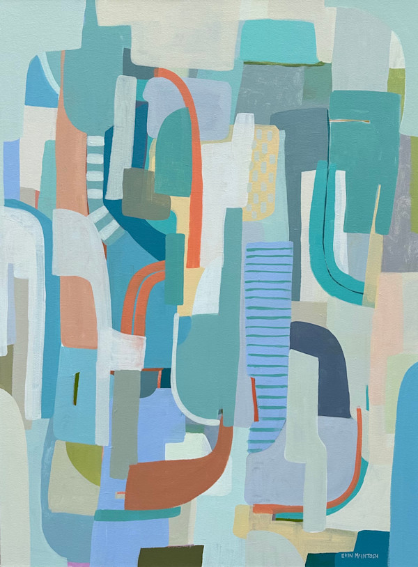 Architectural Coral and Teal no. 2 by Erin McIntosh
