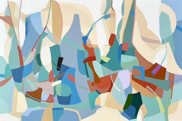 Architectural Blue with Burnt Red by Erin McIntosh