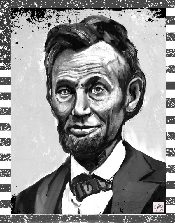 Abe Lincoln Digital Portrait by Eileen Backman