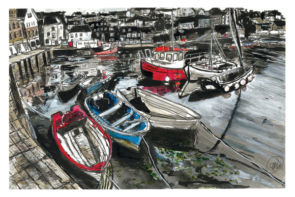 Boats at the Harbor by Eileen Backman