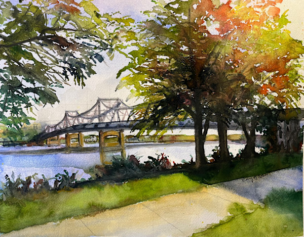 Early Morning Fall on the Illinois River, Peoria by Eileen Backman