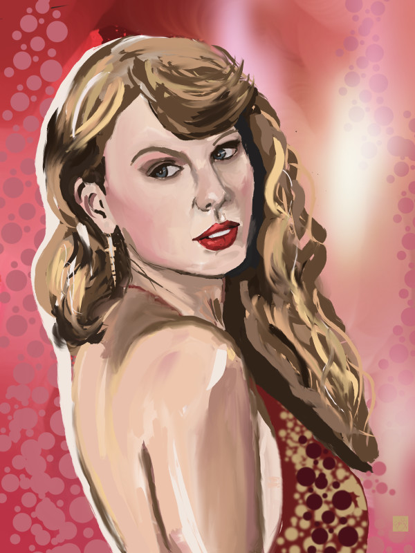 Taylor Swift 2 (Digital Portraits) by Eileen Backman