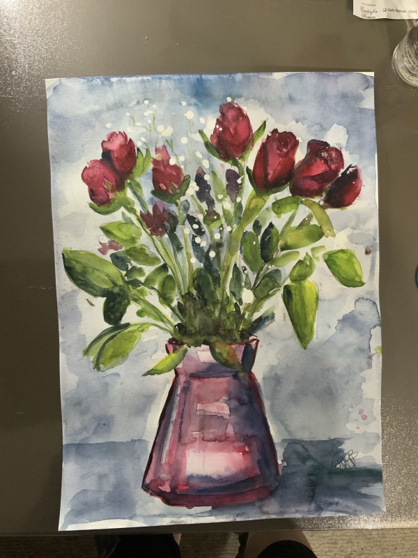 Vase of Roses by Eileen Backman