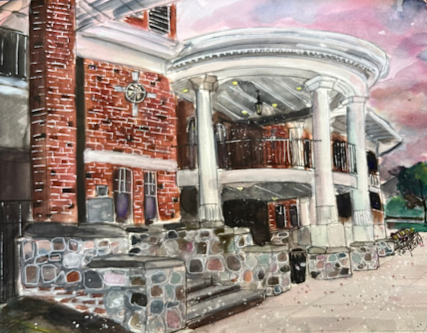 Miller Park Pavilion Under Romantic Evening Sky by Eileen Backman