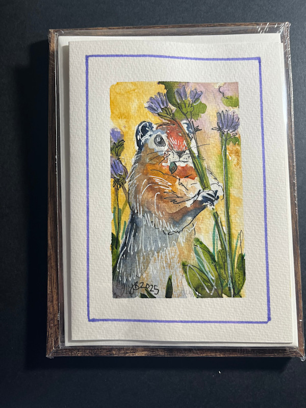 Prairie Dog (Greeting Card and Frame) by Eileen Backman
