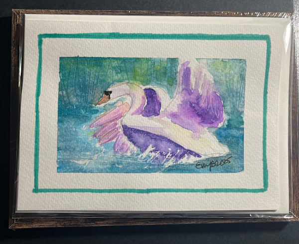 Swan (Greeting Card and Frame) by Eileen Backman
