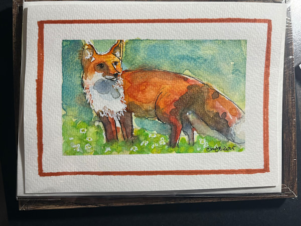Red Fox (Greeting Card and Frame) by Eileen Backman