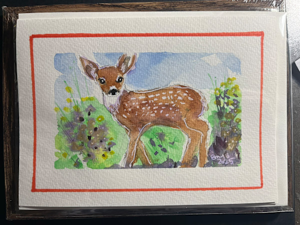 Baby Deer (Greeting Card and Frame) by Eileen Backman