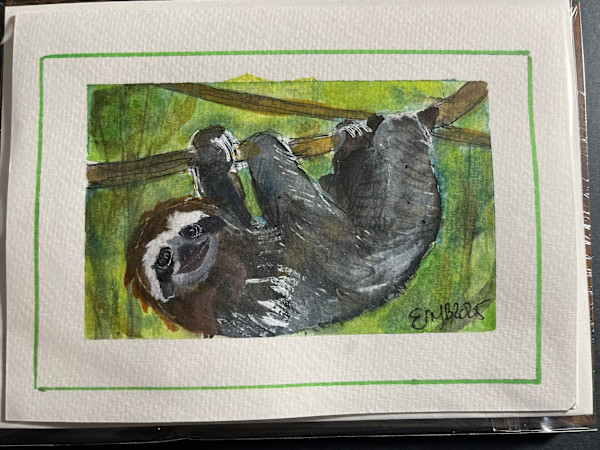 Sloth (Greeting Card and Frame) by Eileen Backman
