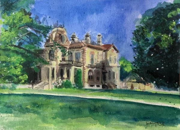 David Davis Mansion in Watercolor by Eileen Backman