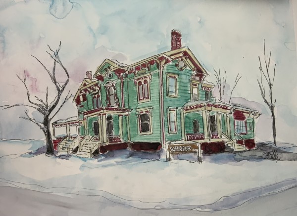 Sopburn House Winter by Eileen Backman