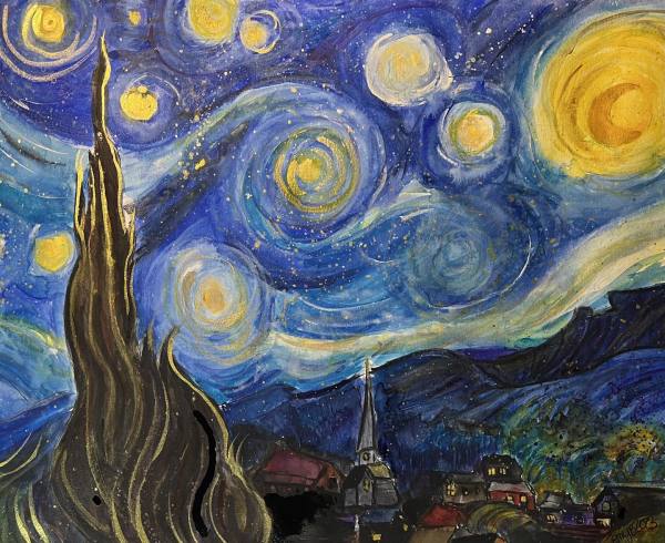Starry Watercolor Night by Eileen Backman