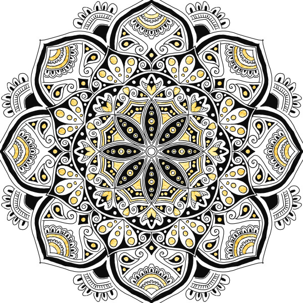 Black and Gold Mandala by Eileen Backman
