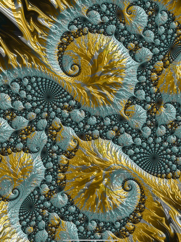 Blue and Gold Fractal by Eileen Backman