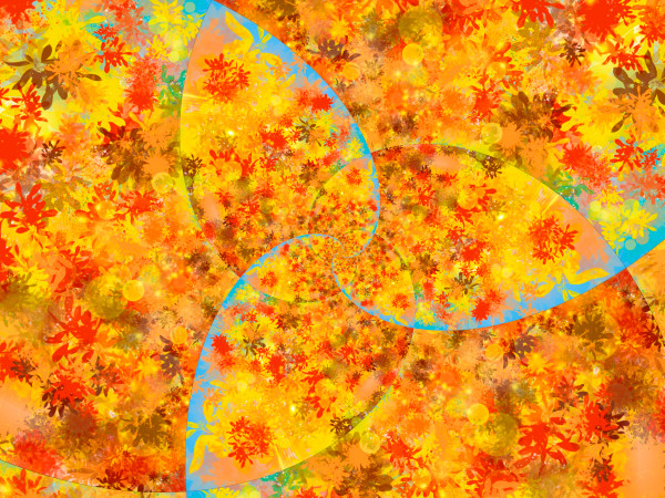 Bright Autumn Abstract Spiral by Eileen Backman