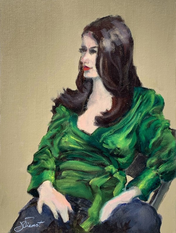 Woman in Green Satin by Joan Vienot