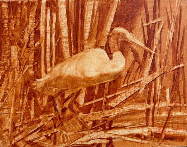Heron in Sienna (Michelle Held Workshop) by Joan Vienot, Image 1.