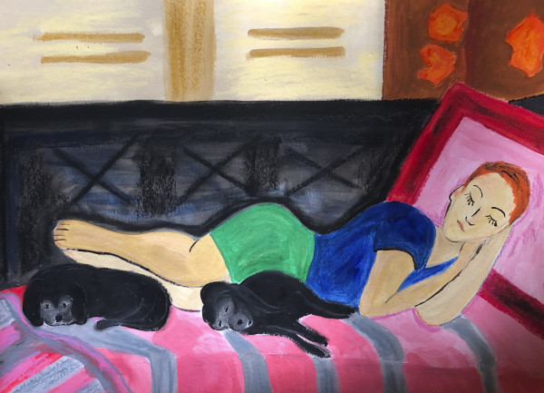 Napping With My Dogs by Deborah Bassett