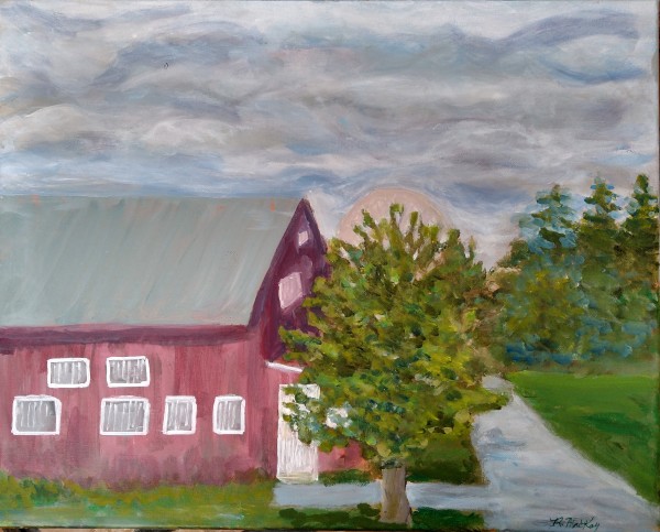 Red Barn with Tree--Experimental Farm