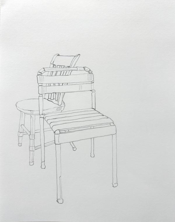 Drawing of Two Cardboard Chairs