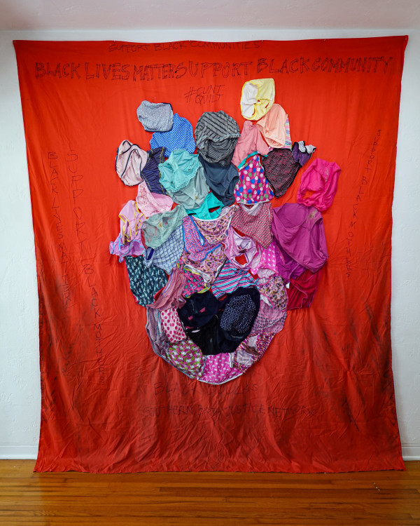 Arpillera Americanx * Cunt Quilt (Crown) by Coralina Rodriguez Meyer