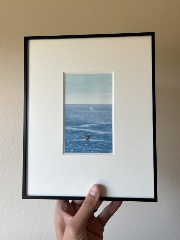 Whales Breathing (framed) by MaryEllen Hackett