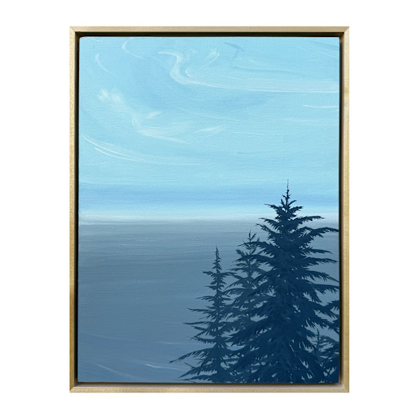 Always staring to the horizon for who may come or where I may go (Oil on board, framed) by MaryEllen Hackett, Image 1.