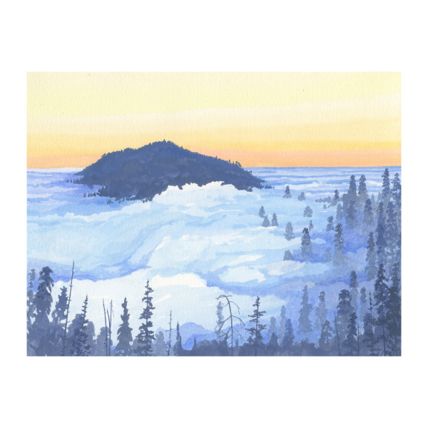 The land locked cloud ocean breaking on an island of sequoias (framed) by MaryEllen Hackett