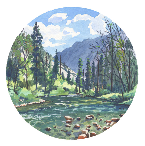 Many good seasons along this river (matted) by MaryEllen Hackett