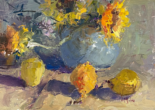 Sunflowers and Pears by Lynn Mehta, Image 1.