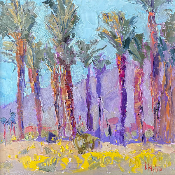 Desert Sunflowers and Palms by Lynn Mehta