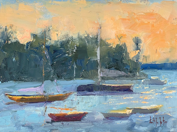 Wooden Boats at Sunset by Lynn Mehta