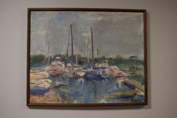 Untitled - Boats in Harbor by Anthony Cooper