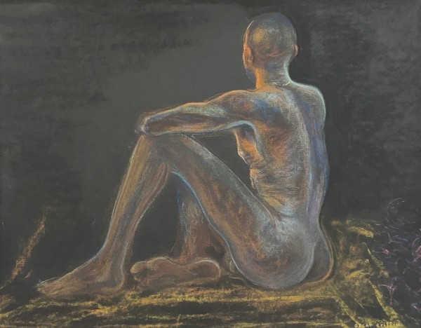 Untitled - Seated Nude Figure by Oscar Griffin