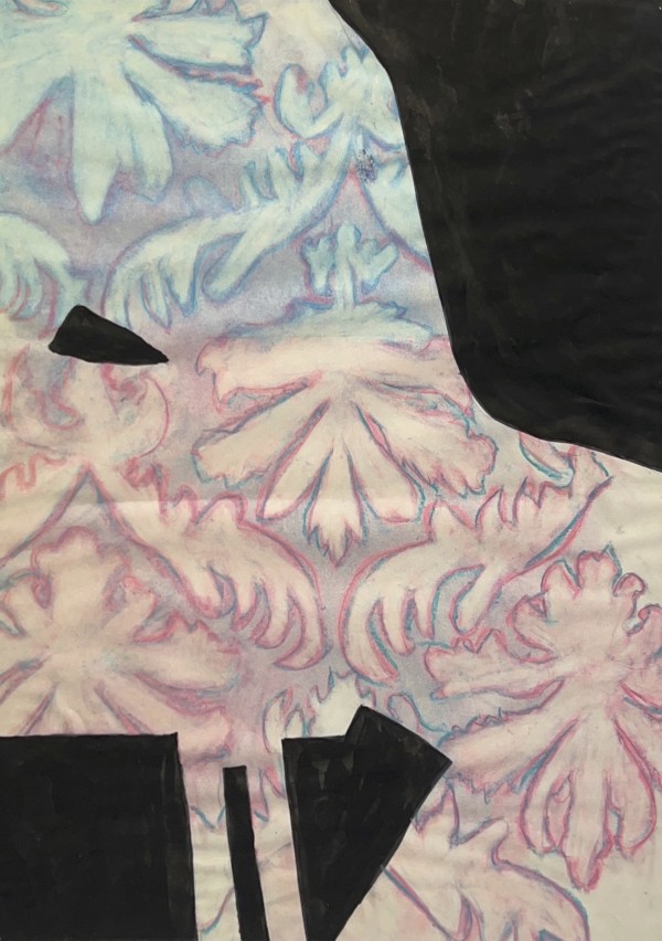 Untitled - Blue & Pink Vegetation Quartet (Bottom Right) by Camiah Kincaid