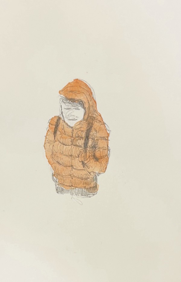 Untitled - Figure in Orange Coat by Michael Conway