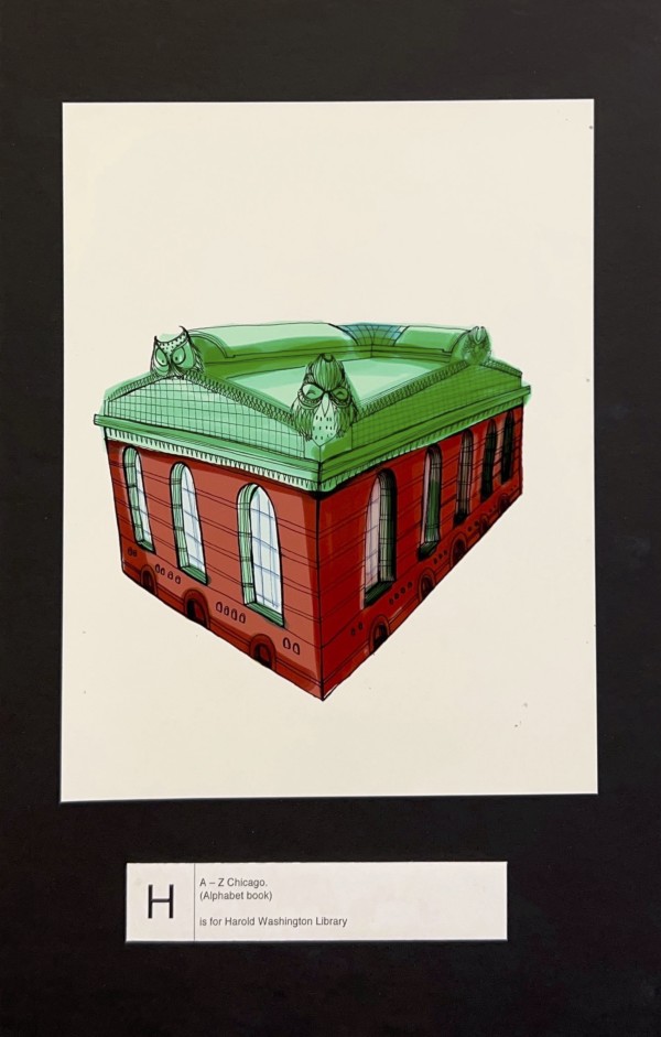 H is for Harold Washington Library, A-Z Chicago Alphabet Book by Ornuma Panmunee