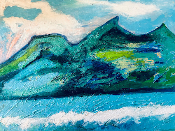 Looking out at the Kahola coast by Janet Borders
