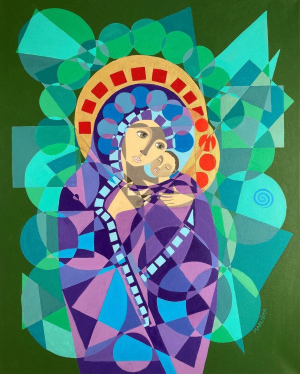 Sacred Geometry Madonna and Child by Maruska AKA, Ellen Wood