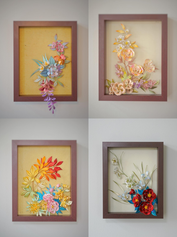 Thread Wrapped Flower - Four Seasons by Aodan
