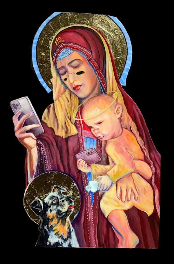 Religious-Looking Lady & Child Ignore Religious-Looking Dog by Darryl Hallbrooks