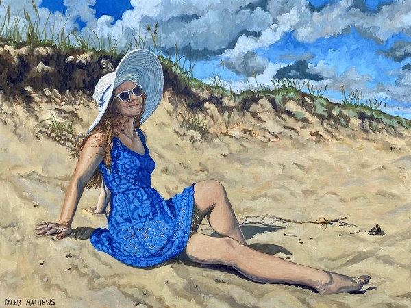 Linda in a Blue Dress by Caleb Mathews
