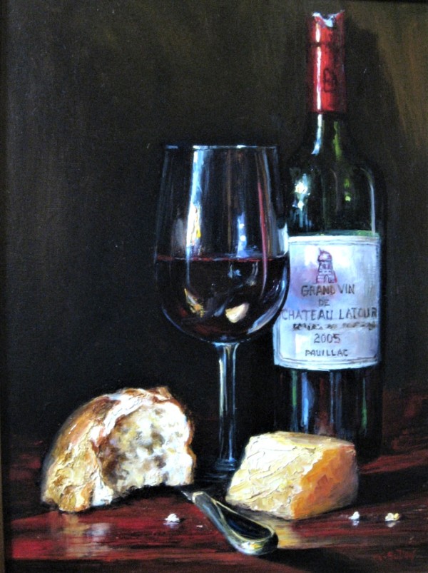 Wine, Bread, and Cheese by Karen Sutton