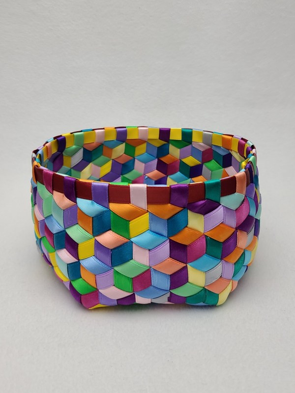 Confetti Triaxial Hexagon Basket by Peggy Thrasher