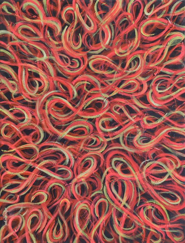 Neutral Red Yellow and Black Figure-Eights by Michael Morgan