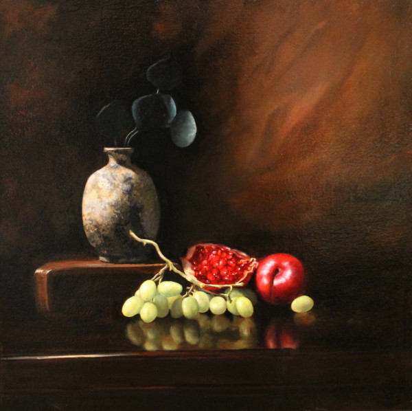 Pomegranate and grapes by Catherine Mills