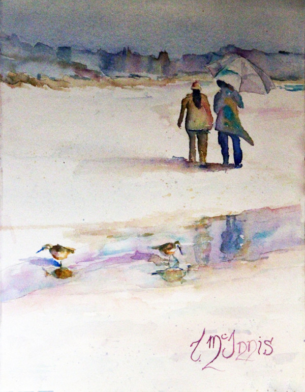 Beach Combing Umbrella by Theresia McInnis