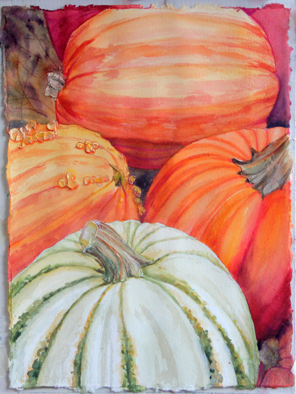 Crackled Stem Pumpkins by Theresia McInnis